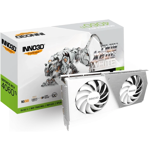 Видеокарта NVIDIA GeForce RTX 4060 Ti INNO3D Twin X2 OC White 16Gb (N406T2-16D6X-178055W) фото 2