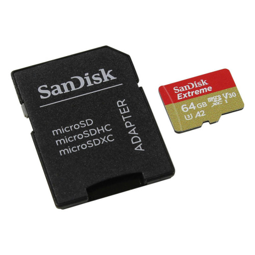Карта памяти SanDisk Extreme microSDXC 64 Гб V30, UHS-I Class 3 (U3), Class 10 (SDSQXA2-064G-GN6MA) фото фото 2