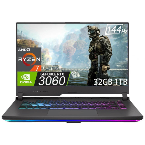 Ноутбук ASUS ROG Strix G15 G513IM, 15.6" FHD 1920x1080 144Hz (AMD Ryzen 7 4800H, 64GB DDR4, 2TB SSD , GeForce RTX 3060 6GB, Windows 11)