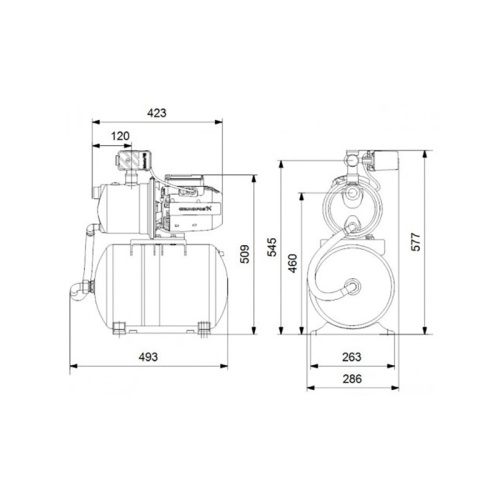 Установка насосная самовсасывающая Grundfos JP 5-48 PT-H фото 3