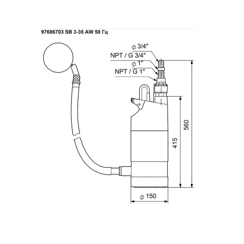 Насос колодезный Grundfos SB 3-35 AW фото 3