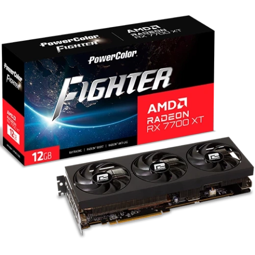 Видеокарта AMD Radeon RX 7700 XT PowerColor Fighter 12Gb (RX7700XT 12G-F/OC) фото 6