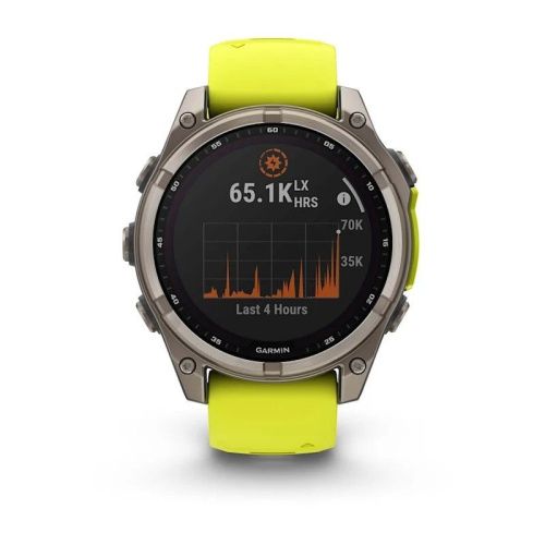 Умные часы Garmin Fenix 8, 47 мм, Solar, Sapphire Titanium with AMP yellow/graphite silicone band▪ фото фото 2