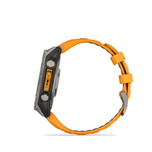 Умные часы Garmin Fenix 8, 47 мм, AMOLED, Sapphire Titanium with spark orange/graphite silicone band фото фото 8