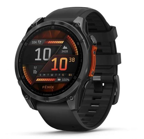 Умные часы Garmin Fenix 8, 47 мм, AMOLED, Slate Gray with black silicone band фото