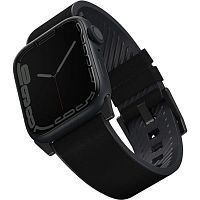 Ремешок Uniq Straden Waterproof Leather/Silicone 45mm Apple Watch Black (45MM-STRABLK) фото