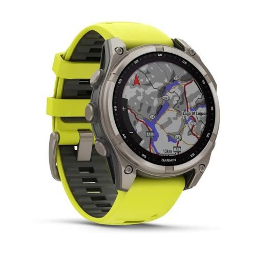 Умные часы Garmin Fenix 8, 47 мм, Solar, Sapphire Titanium with AMP yellow/graphite silicone band▪ фото фото 3