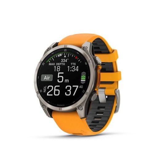 Умные часы Garmin Fenix 8, 47 мм, AMOLED, Sapphire Titanium with spark orange/graphite silicone band фото фото 5